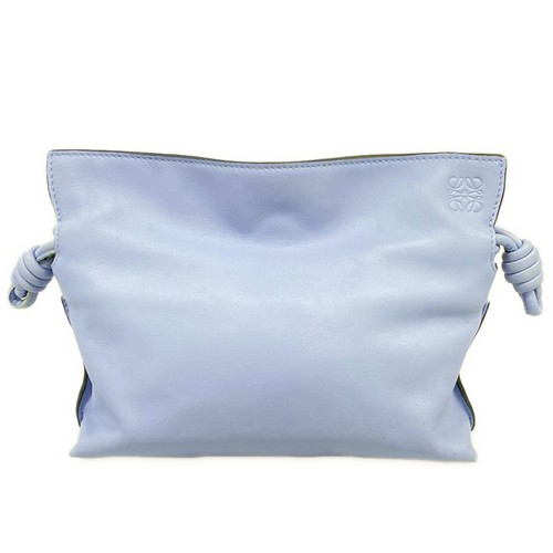 LOEWE Flamenco Clutch Mini Light Blue Leather Clutch Bag