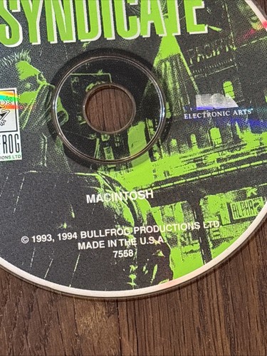 Macintosh Electronic Arts Syndicate PC Game Disc ONLY Bullfrog Productions 1994 - Picture 2 of 10