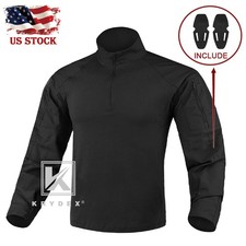 KRYDEX Gen4 Combat Shirt Long Sleeve with Elbow Pads Tops Army Black Airsoft