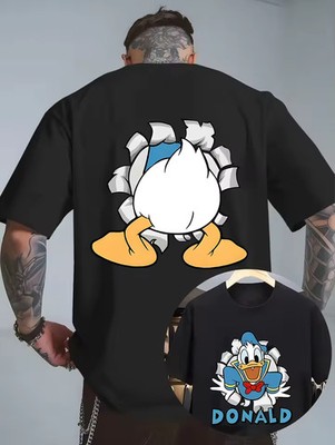 Donald Duck Disney Cartoon Double Sided T-Shirt Graphic Tee Unisex