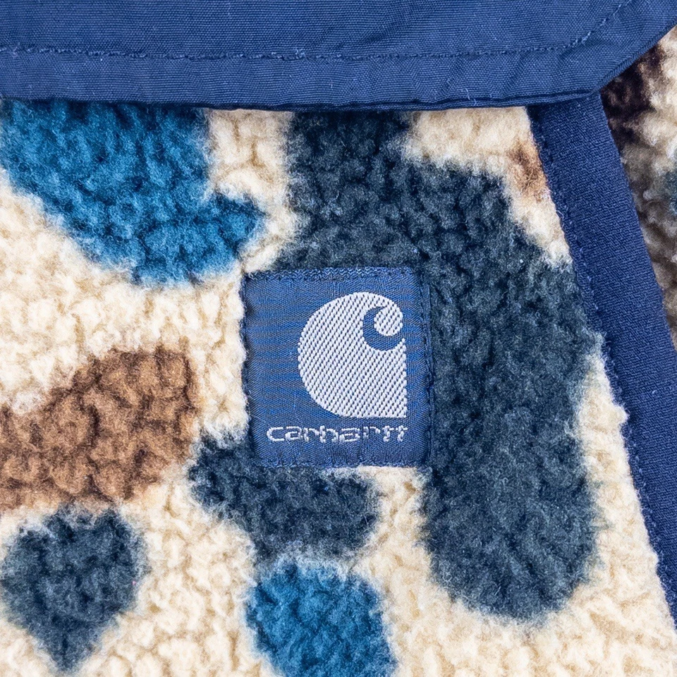 Carhartt Duck Camo Fleece Pullover Relaxed Fit Snap 0J4991-M Men's Size Large - Image 3 of 4