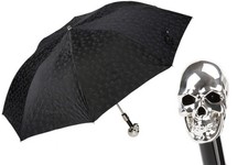 Pasotti Skulls Print Silver Skull Umbrella with Gift Box included New