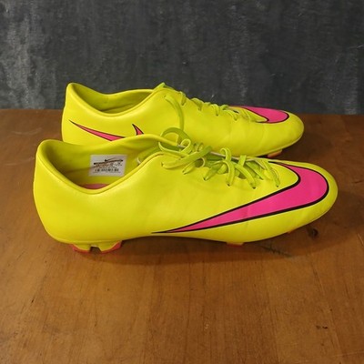 NIKE MERCURIAL SOCCER CLEATS MENS 12 YELLOW HYPER PINK VICTORY V FG