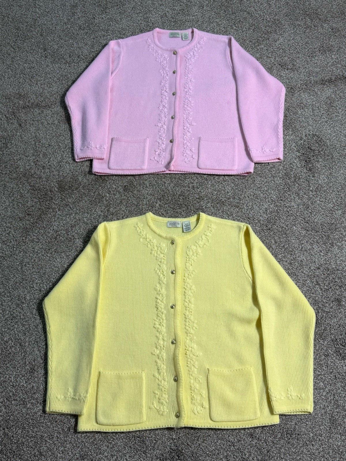 (2)  Classic Elements Button Pockets Cardigan PET… - image 1