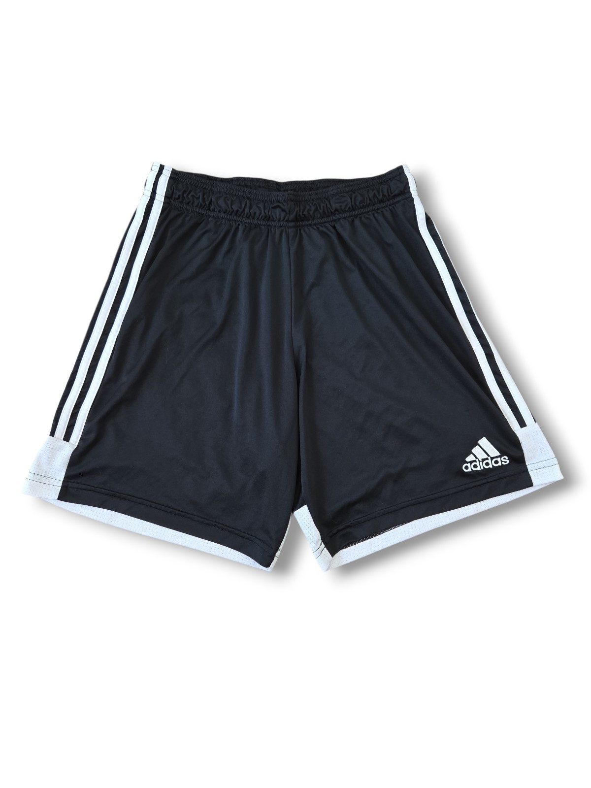 adidas Men's Athletic Shorts Black White Drawstring Elastic Waist Size M
