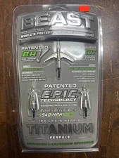 Bowmar Beast Titanium Hybrid Broadheads 2 Inch 100 Grain 3 Pack New