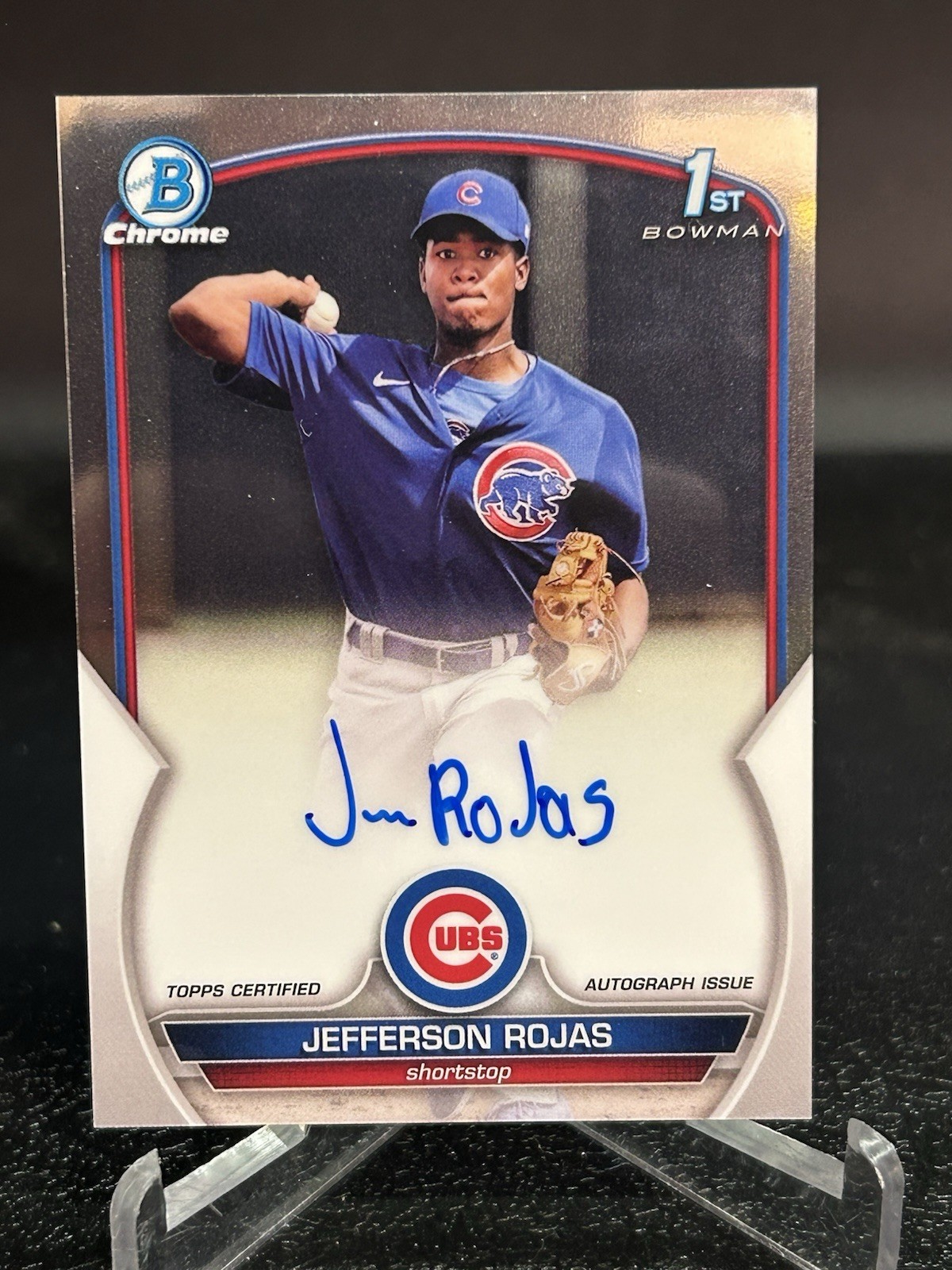 Jefferson Rojas 2023 Bowman Chrome Auto 1st RC Cubs Prospect On Card 🔥💎...