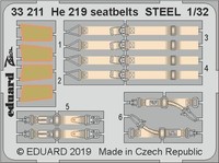 Eduard Accessories 33211 1:32 - He 219 Seatbelts Steel For Revell - Neu