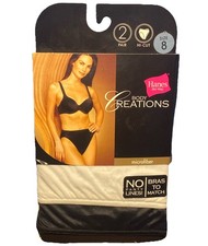 VINTAGE Hanes Her Way Satin Panties Underwear Hi-Cut Brief Sz 8 - 2 Pack NEW NOS