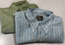 Vintage Sears Mens Dress Shirts Lot of TWO 16.5 Barre Collar Classic EUC