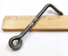 Vintage Wrought Forged Twisted Iron Barn Gate Latch Hook Arm 4.5" Estate Find