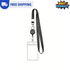Retractable ID Card Badge Holder Waterproof Card Sleeve With Lanyard WHOLESALE