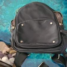 MMS Black Geometric Backpack with Zip Closure...