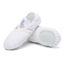 Danzcue Ballet Shoes for Women Soft Canvas/PU Leather Adult Dance Slippers, I...