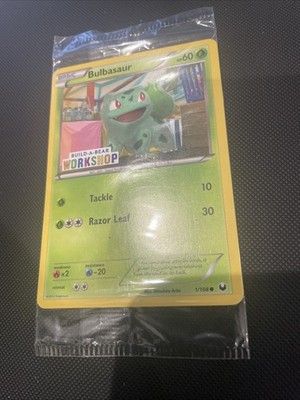 Bulbasaur 1/108 Build A Bear Workshop Promo Stamped Pokemon Karte Sealed - Mint!