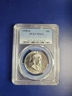 1958-D  50C  FRANKLIN SILVER HALF DOLLAR "DENVER"  NGC MS64 NFC PCGS