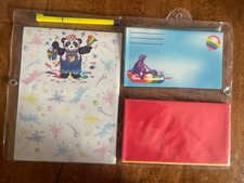 Lisa Frank Panda Painter Letter Paper Envelope Stickers Stationary Vintage 80s