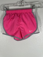 Nike Dri-FIT Tempo Shorts Girls 6X Pink Gray Running Athletic Mesh Lined