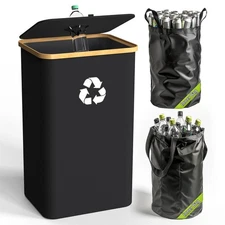 Recycling Bin for Kitchen Indoor Home, Large 26 Gallon 100L Recycle Bin with Lid