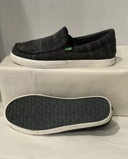Sanuk Men's Sz 9 1018990 Dark Grey Knit Slip On Shoes FE1117C