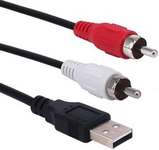 USB to 2RCA Cable, Haokiang 5 Feet/1.5m USB 2.0 to 2 RCA Jack Splitter Audio ...
