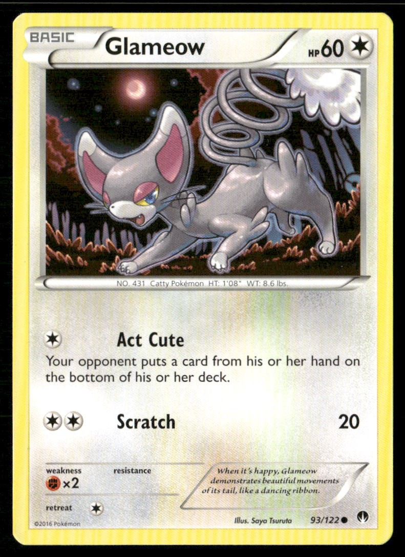 Glameow 93/122 Common BREAKpoint Pokemon Lightly Played