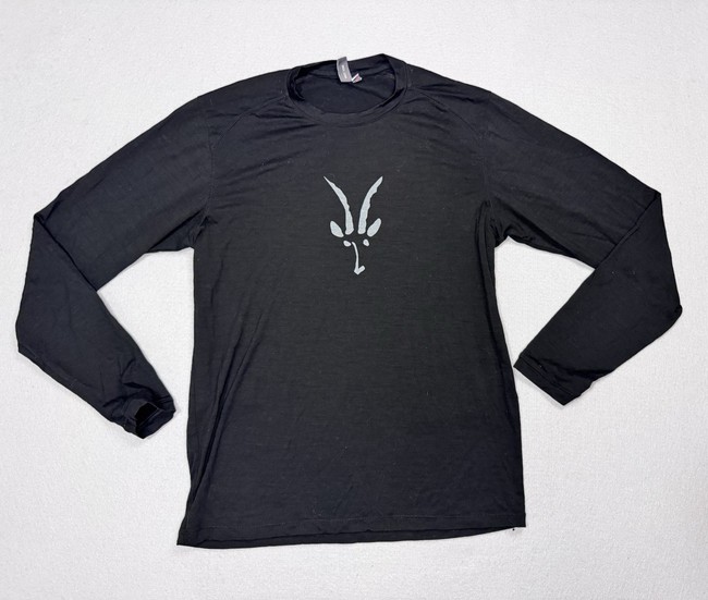 Ibex Men's Merino Wool Crew Neck Long Sleeve Baselayer Shirt In Black Size Small