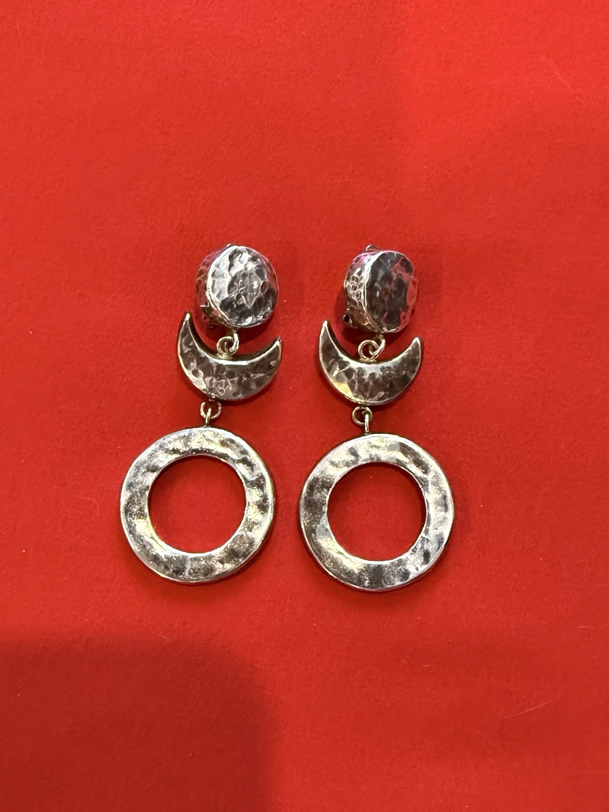 Vintage Settling Silver Dangle Drop Earrings With… - image 1