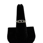 Vintage Sterling Silver Interlocked Heart Love Open Ring Size 7.25 Minimalist