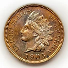 1905 1c Indian Head Cent Penny US Copper Coin Uncirculated Philadelphia Mint