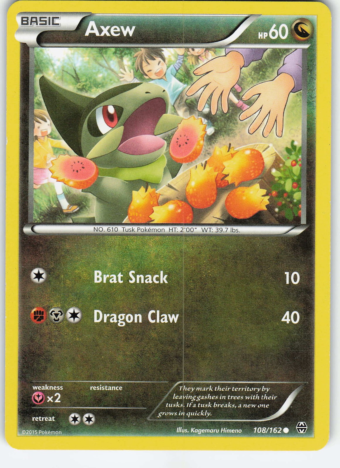 Axew (108) 108/162 Common XY - BREAKthrough LP Pokémon