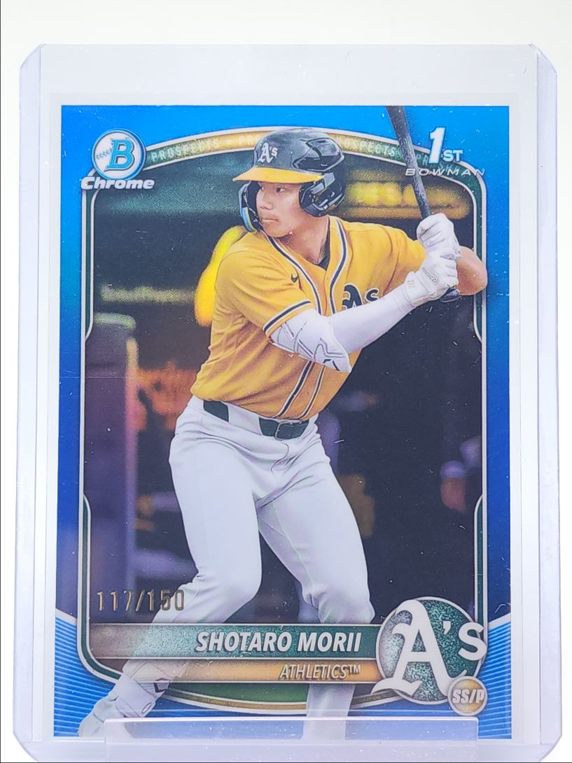 SHOTARO MORII 2025 BOWMAN CHROME 1ST BLUE REFRACTOR ATHLETICS A /150 Q1300
