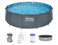 Bestway Pool Planschbecken Steel Pro Max Set Ø 366X100Cm Inkl. Filterpumpe