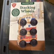 Play Wooden Toys Stacking Wheels - Emergency Vehicles 12M  More