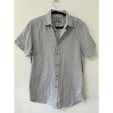 Ted Baker London Mens Geometric Micro Print Short Sleeve Button Down Shirt Sz 3