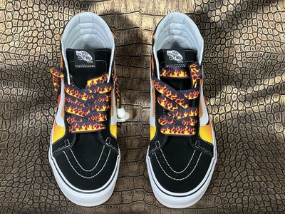 VANS SK8 Hi Top Flames Shoes Mens Size 9.0 Black Skateboard Sneakers NM/Mint 