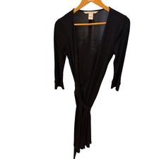 Diane Von Furstenberg Black DVF Wrap Dress 3/4 Sleeve Size 8