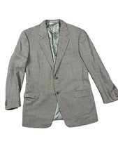 Ermenegildo Zegna Silk Wool Men 44R Tan Plaid Luxury Sport Coat Neiman Marcus