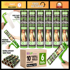 10" Lint Roller Refills - 6 Rolls, 300 Sheets, Extra Sticky for Pet Hair  Dust