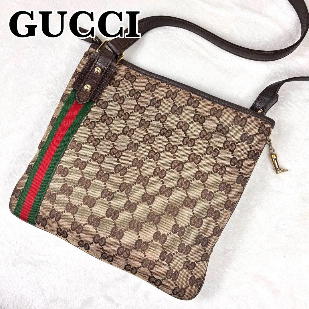 Sac à bandoulière GUCCI toile Gg ligne sherry breloque