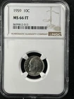 1959  10C  FB Roosevelt Dime NGC MS66FT   8699812-013