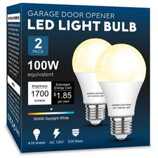 Garage Door Opener LED Light Bulb，15W Equivalent to 100W 2 Pack, 3000k