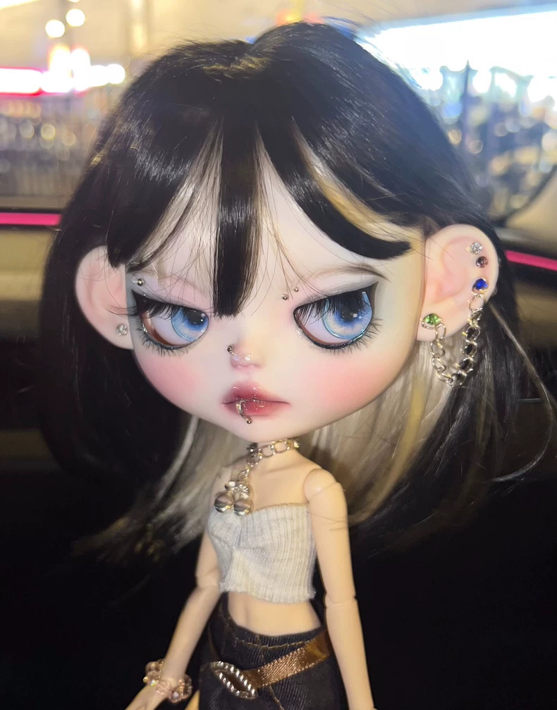 Handmade Blythe Doll Custom With Clothes Hair Punk Girl YMY24 1/6