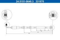 NEU - ATE 24.5151-0640.3 Bremsschlauch FüR Audi