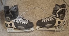 CCM 1152 Custom Tacks Ice Hockey Skates Black White Gray Lace Senior 7