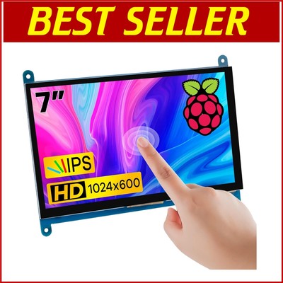 7 Inch IPS 5-Point Touch Monitor - 1024x600 Resolution for Raspberry Pi & More
