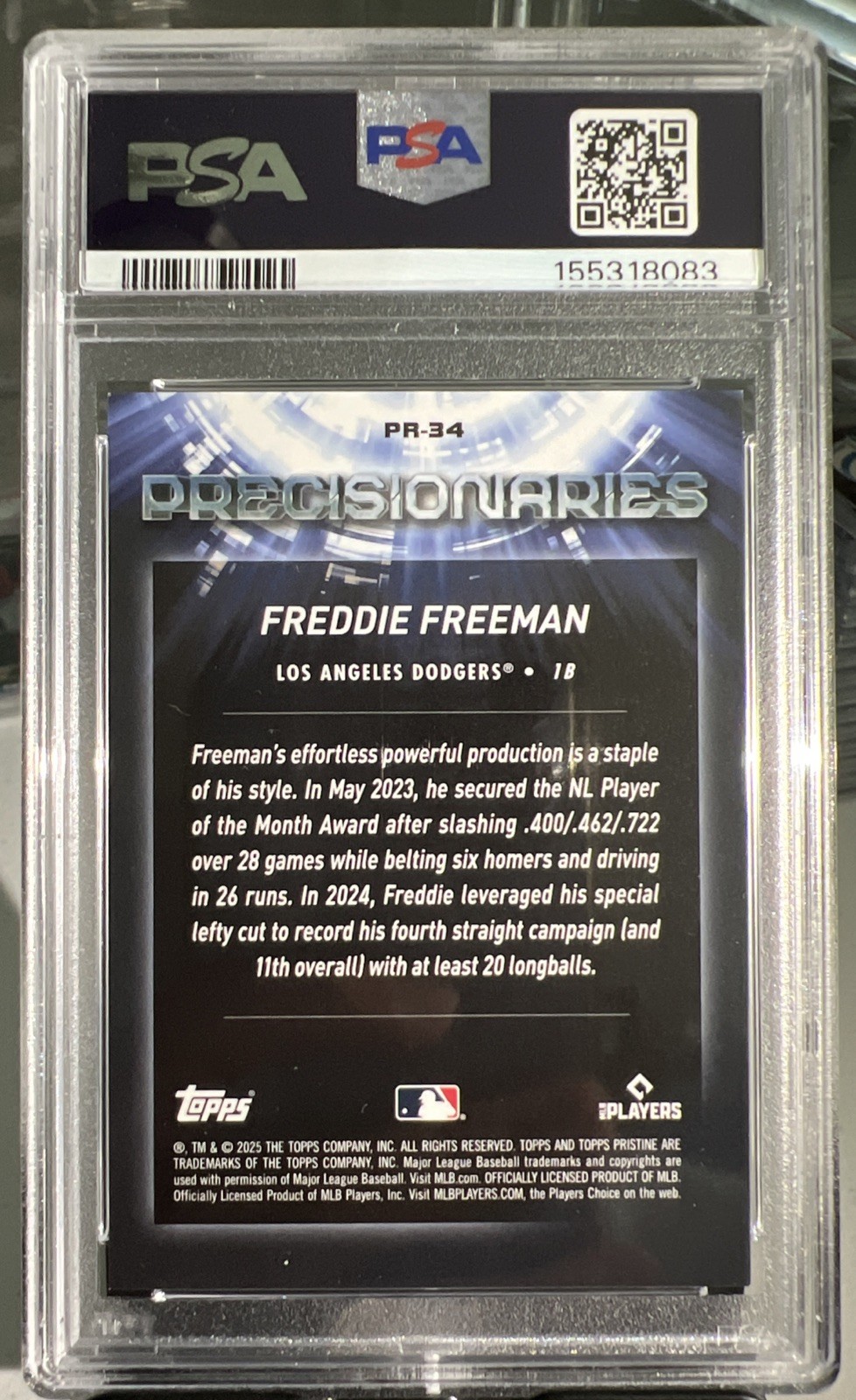 2025 TOPPS PRISTINE FREDDIE FREEMAN GOLD PRECISIONARIES 16/50 PSA 8🔥DODGERS🔥 view 2