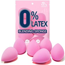 BEAKEY Makeup Sponge Set of 6, Super Soft Beauty 1 Count Pack 6 , Pink