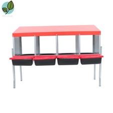 Better Environment 4 Hole Chicken Nesting Boxes Chicken Egg Laying Box W/ Perch