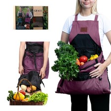 Gardening Apron with Pockets for Women  Men - Garden Apron 7 Pockets  Inter...